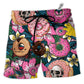 Beach Short / Adults / S Donut Funny Donut Tropical Style - Beach Short - Owls Matrix LTD