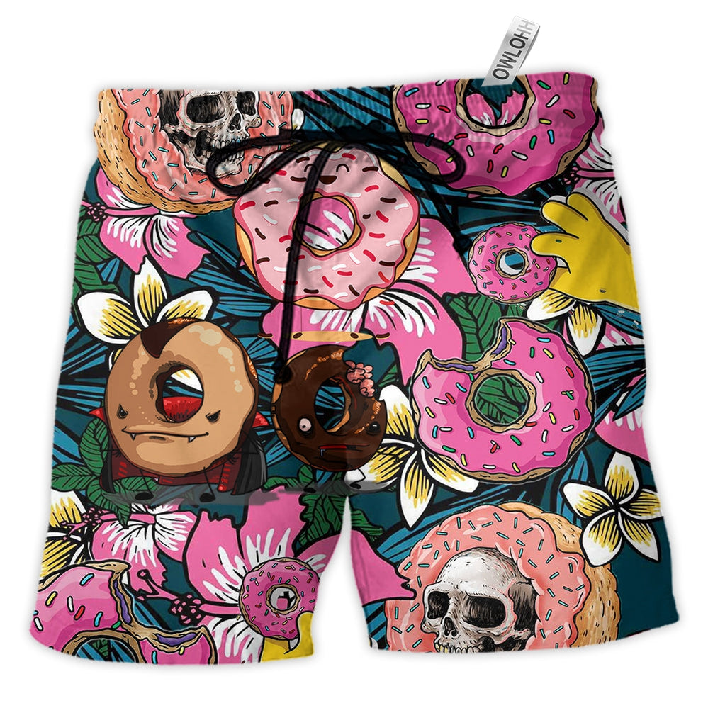 Beach Short / Adults / S Donut Funny Donut Tropical Style - Beach Short - Owls Matrix LTD
