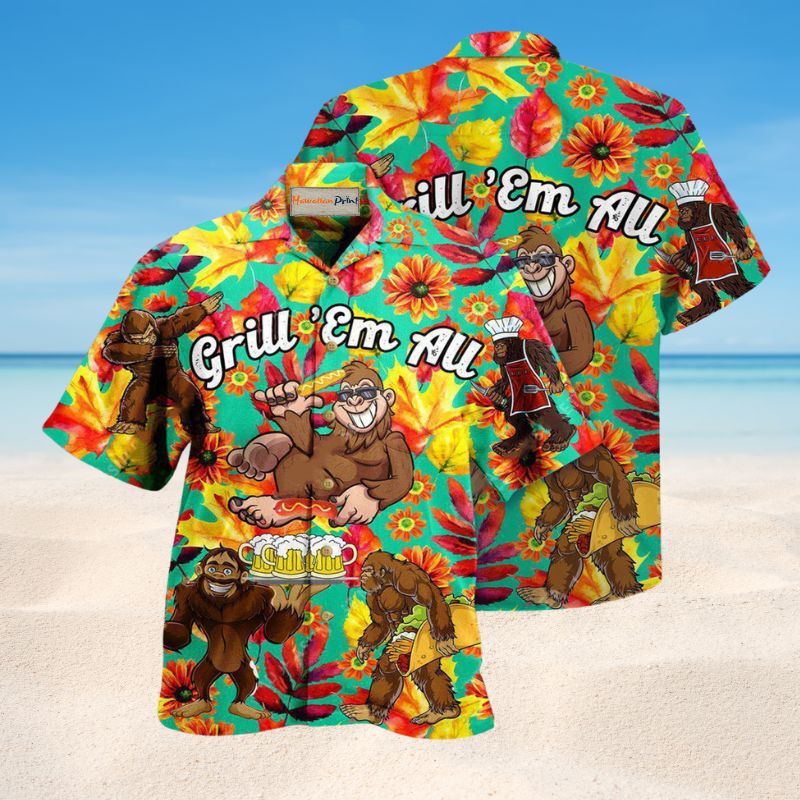 Funny Grill Them All Barbecue Edition – Hawaiian Shirt