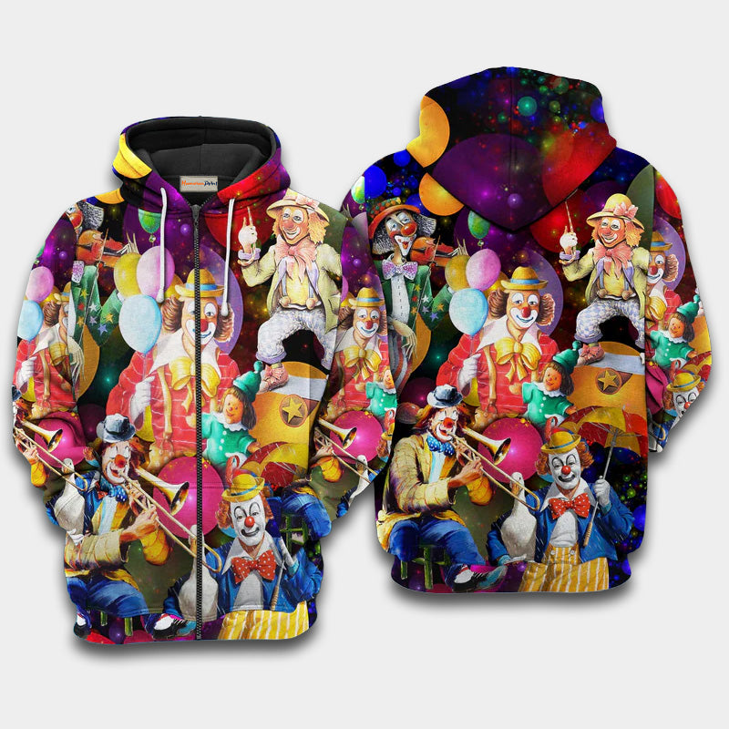 Funny Happy Clown Art – 3D Hoodie