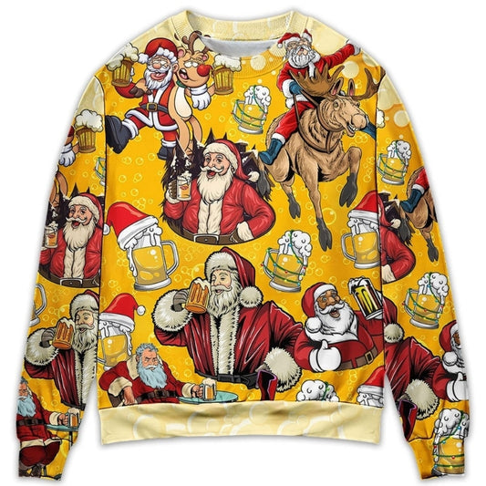 Funny Beer Lover Santa Merry Xmas – Sweater - Ugly Christmas Sweater