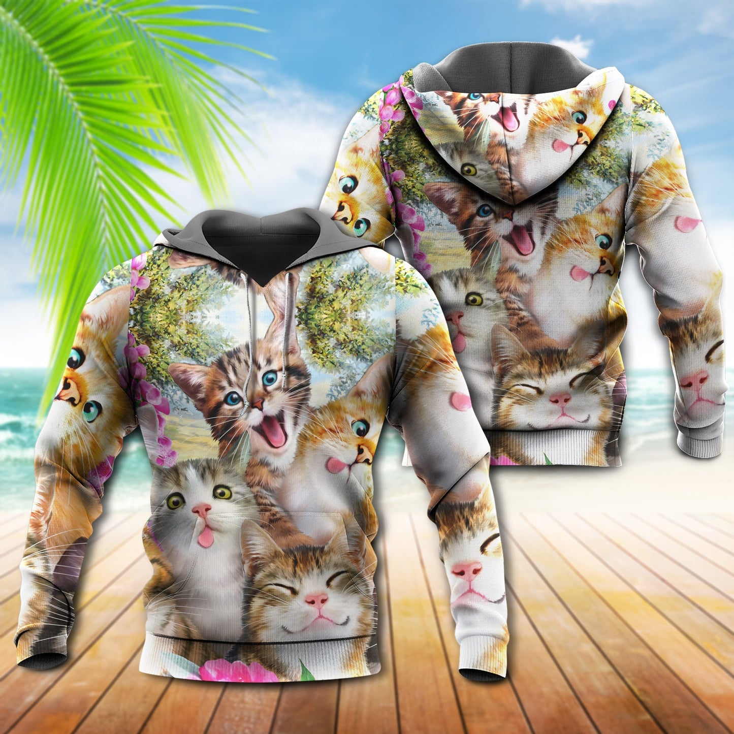 Funny Cats Make Me Happy - 3D Hoodie2