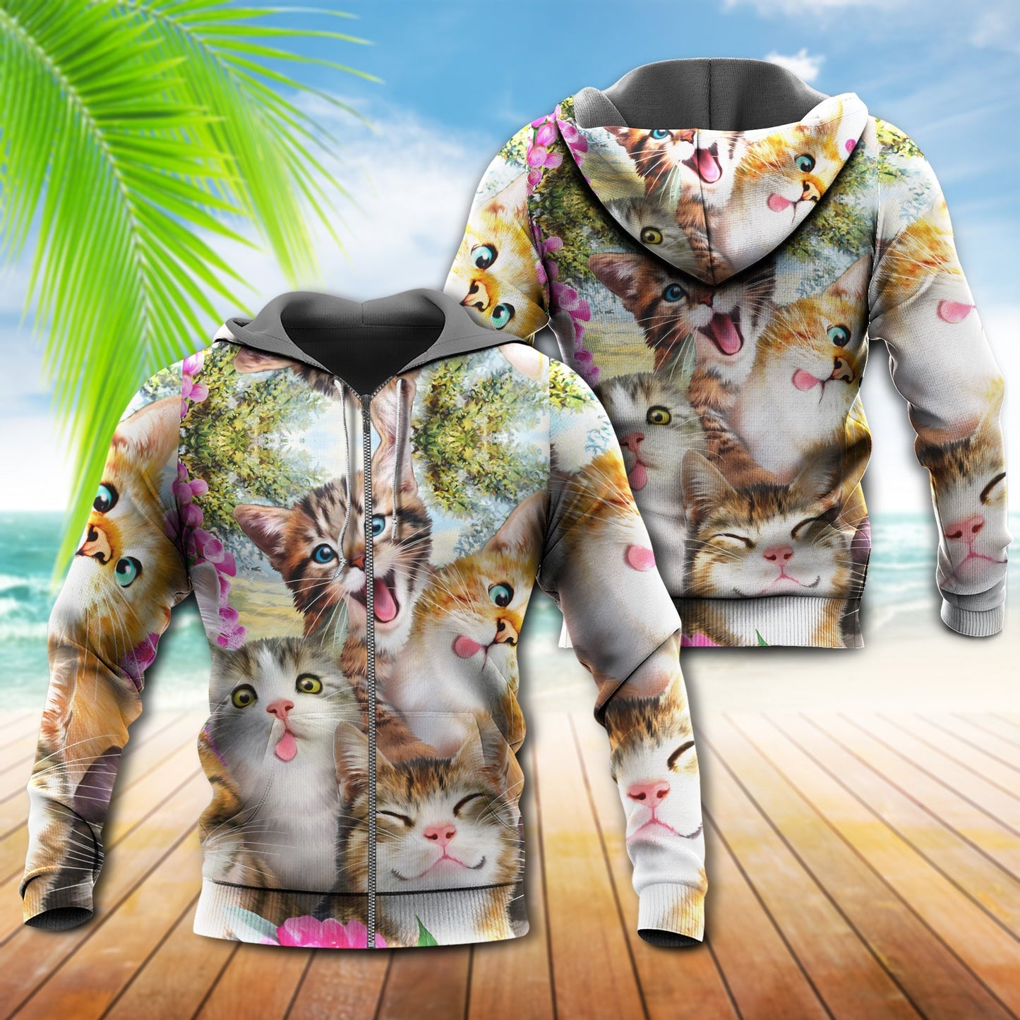 Funny Cats Make Me Happy - 3D Hoodie3