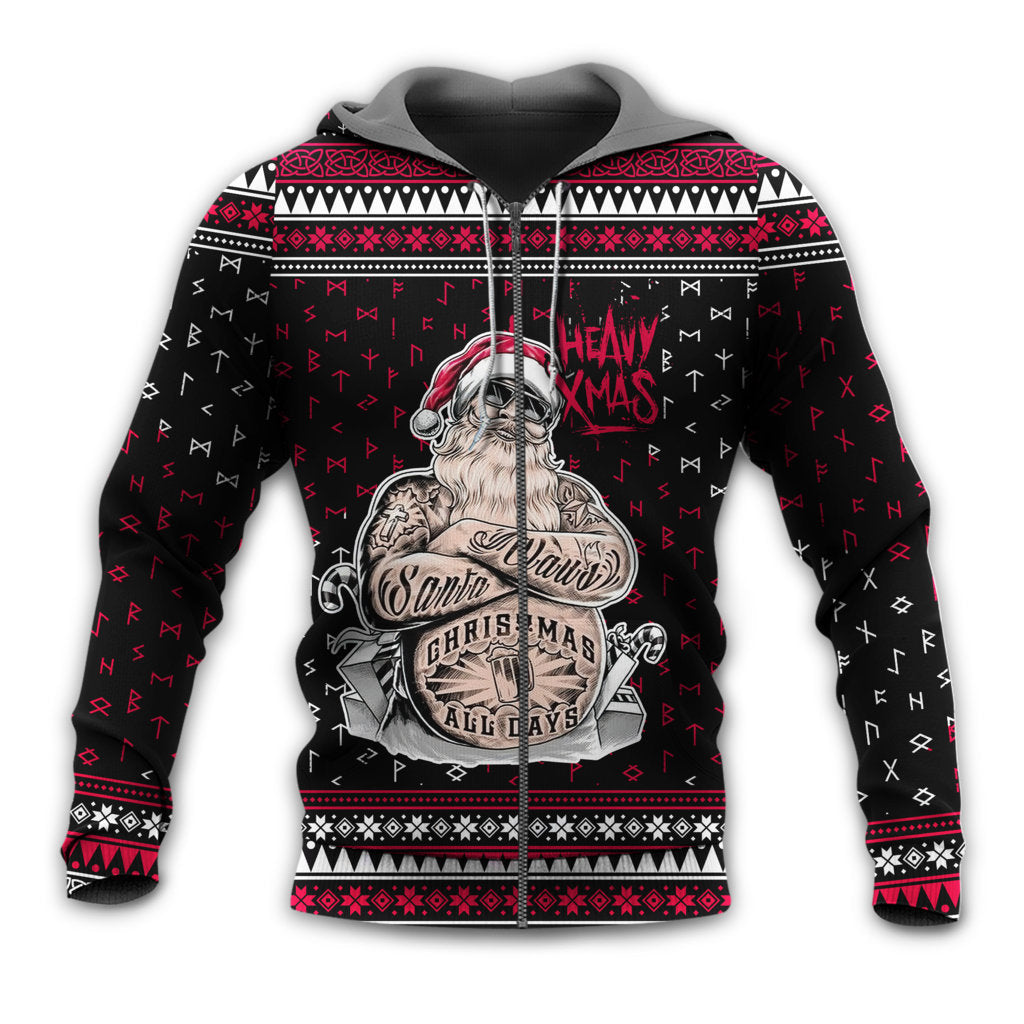 Funny Santa Tattoo Christmas - 3D Hoodie