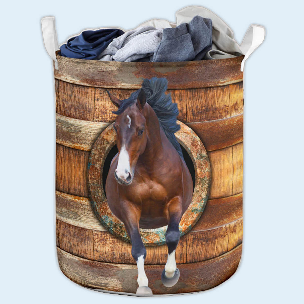 Funny Horse Basic Style - Laundry Basket - Owls Matrix LTD