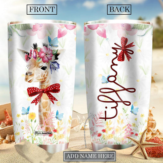 Giraffe Lovely Personalized 20 Oz Tumbler For Hot Cold Drinks And Travel