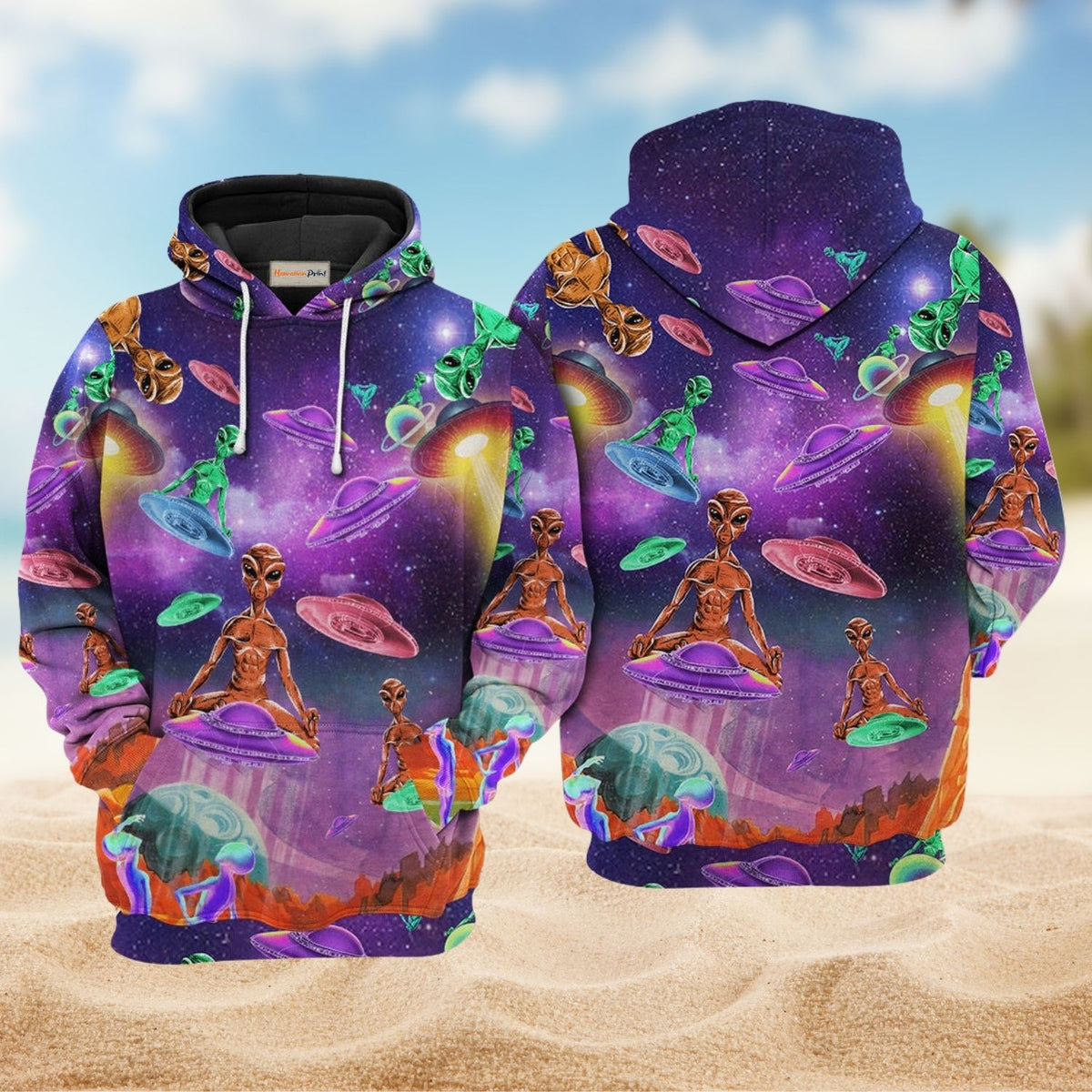 Galaxy Alien UFO Art - 3D Hoodie