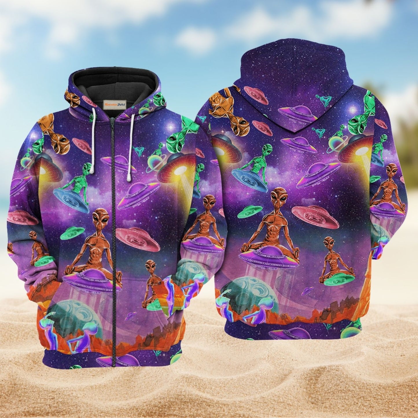 Galaxy Alien UFO Art - 3D Hoodie