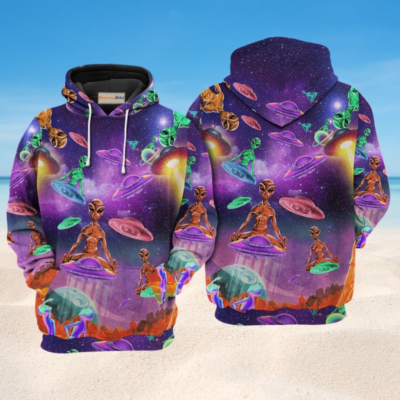 Galaxy Alien Ufo Art – 3D Hoodie