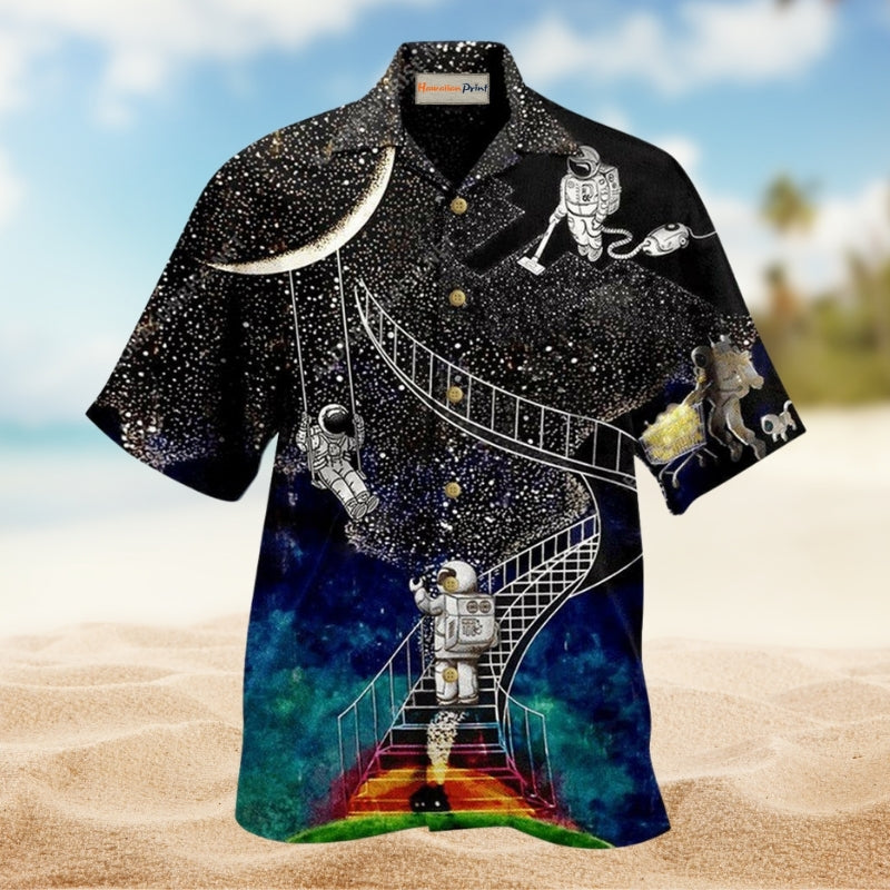 Galaxy Climbing To The Moon Limited Edition – Hawaiian Shirt