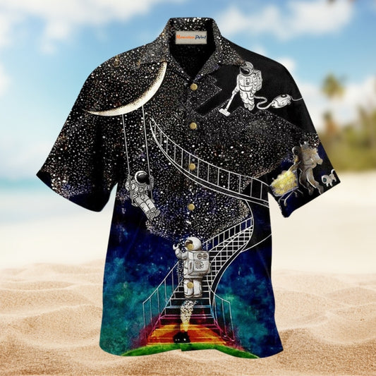 Galaxy Climbing To The Moon Limited Edition – Hawaiian Shirt