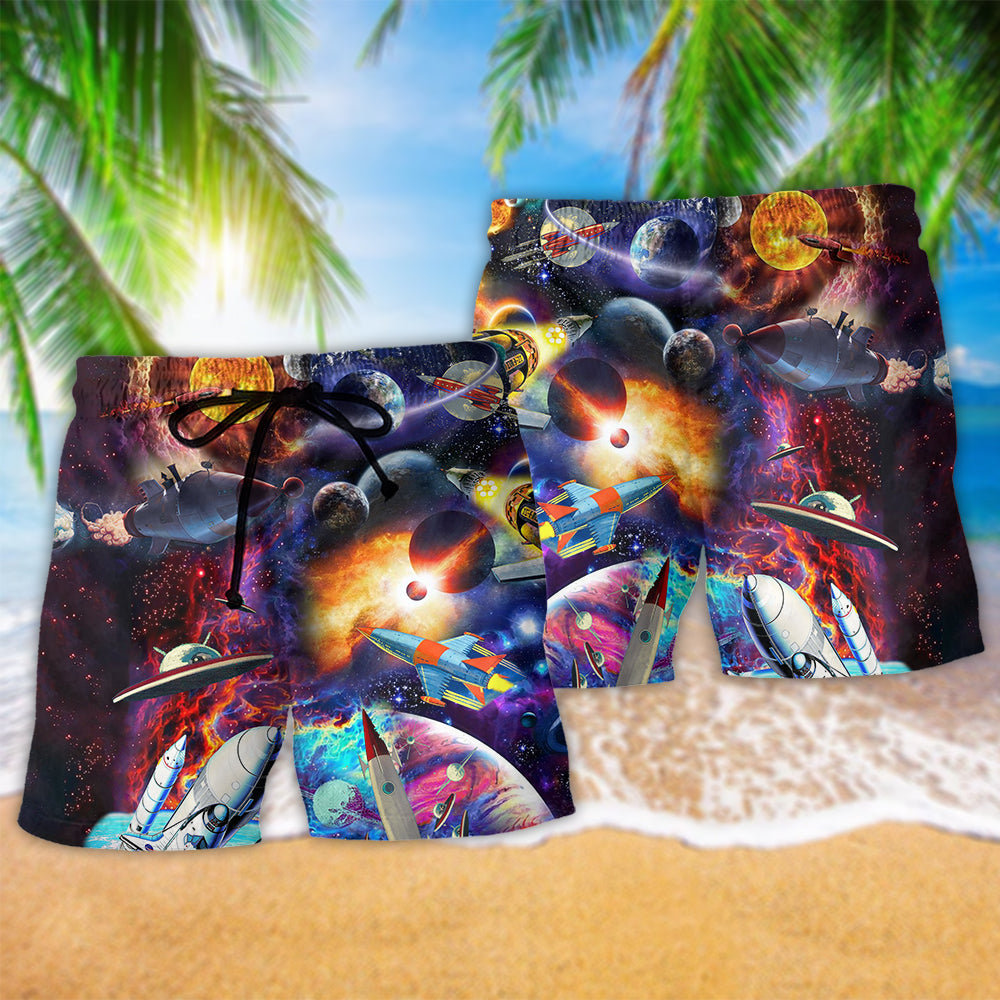 Galaxy War And Peace Art - Beach Short
