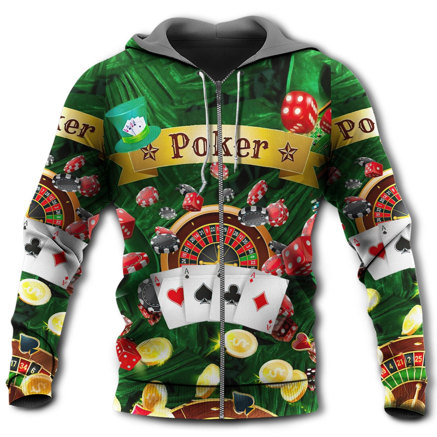 Born To Play Poker Forced To Work Quote – 3D Hoodie