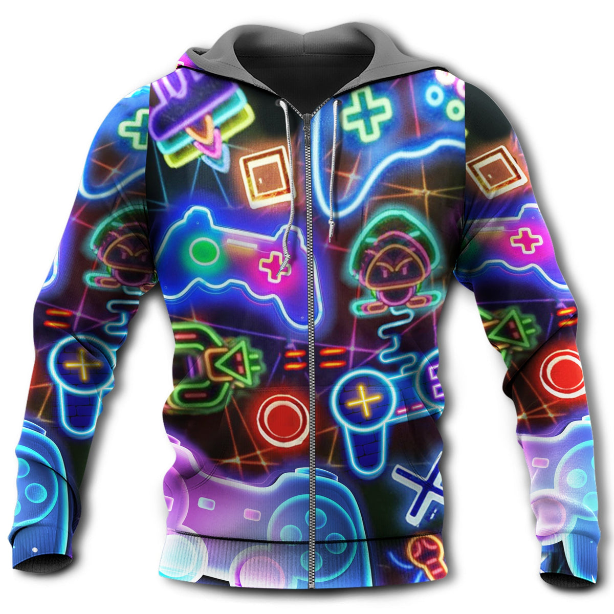 Neon Game Style Love It Art – 3D Hoodie