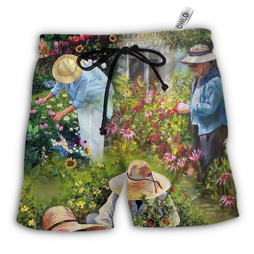 Beach Short / Adults / S Gardening Peaceful Life - Beach Short - Owls Matrix LTD