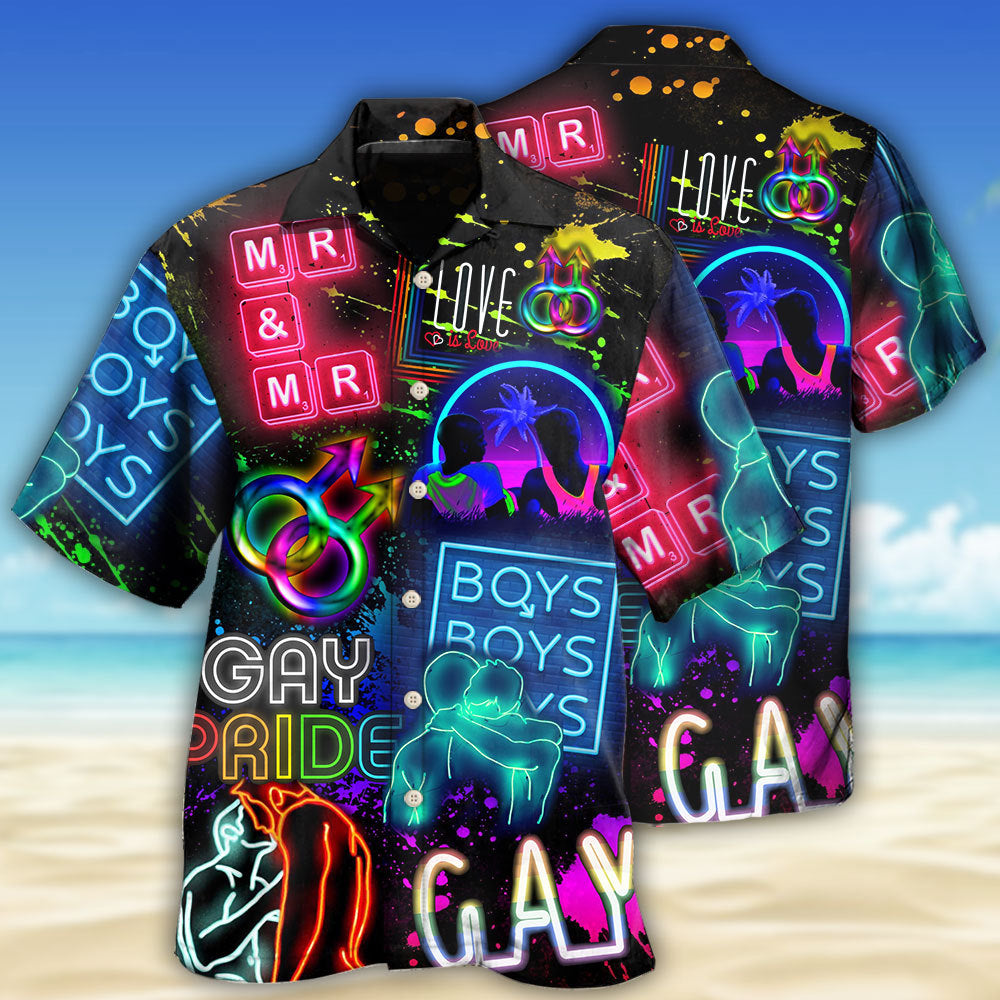 LGBT Neon Gay Pride Art Design – Hawaiian Shirt