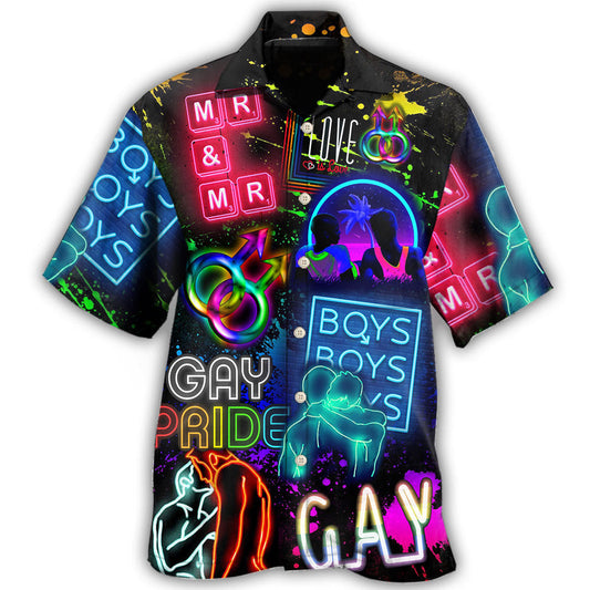 LGBT Neon Gay Pride Art Design – Hawaiian Shirt