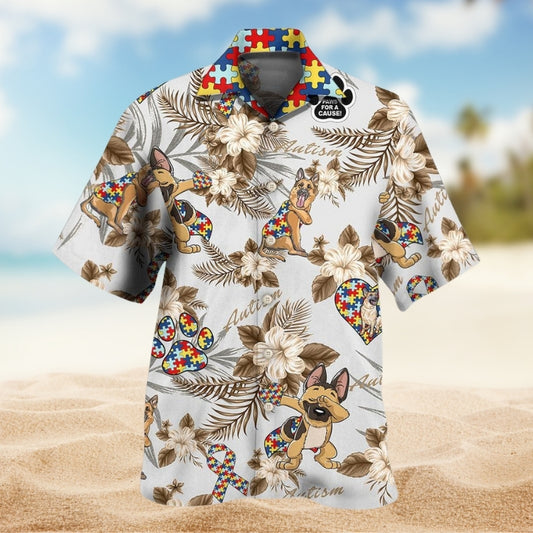 German Shepherd Autism Awareness – Hawaiian Shirt