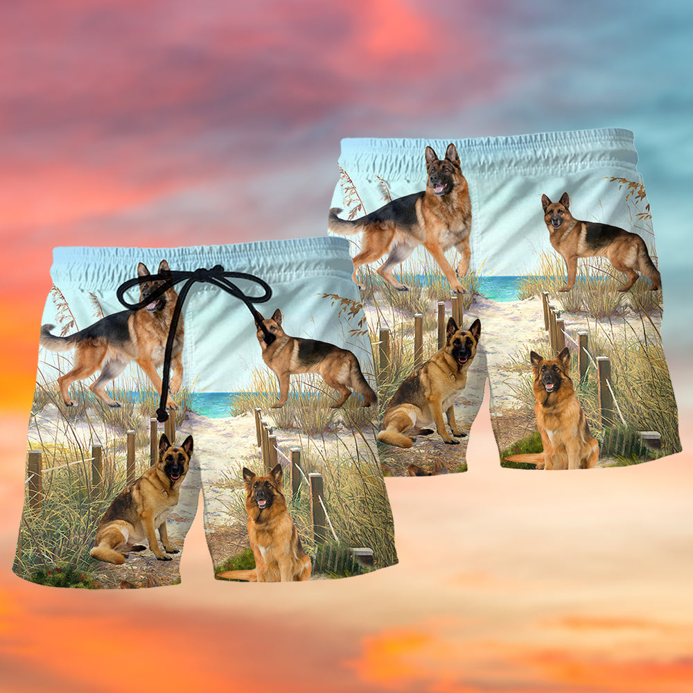 German Shepherd Loyal Best Friend Art – Beach Short