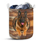 German Shepherd Wood Vintage - Laundry Basket - Owls Matrix LTD