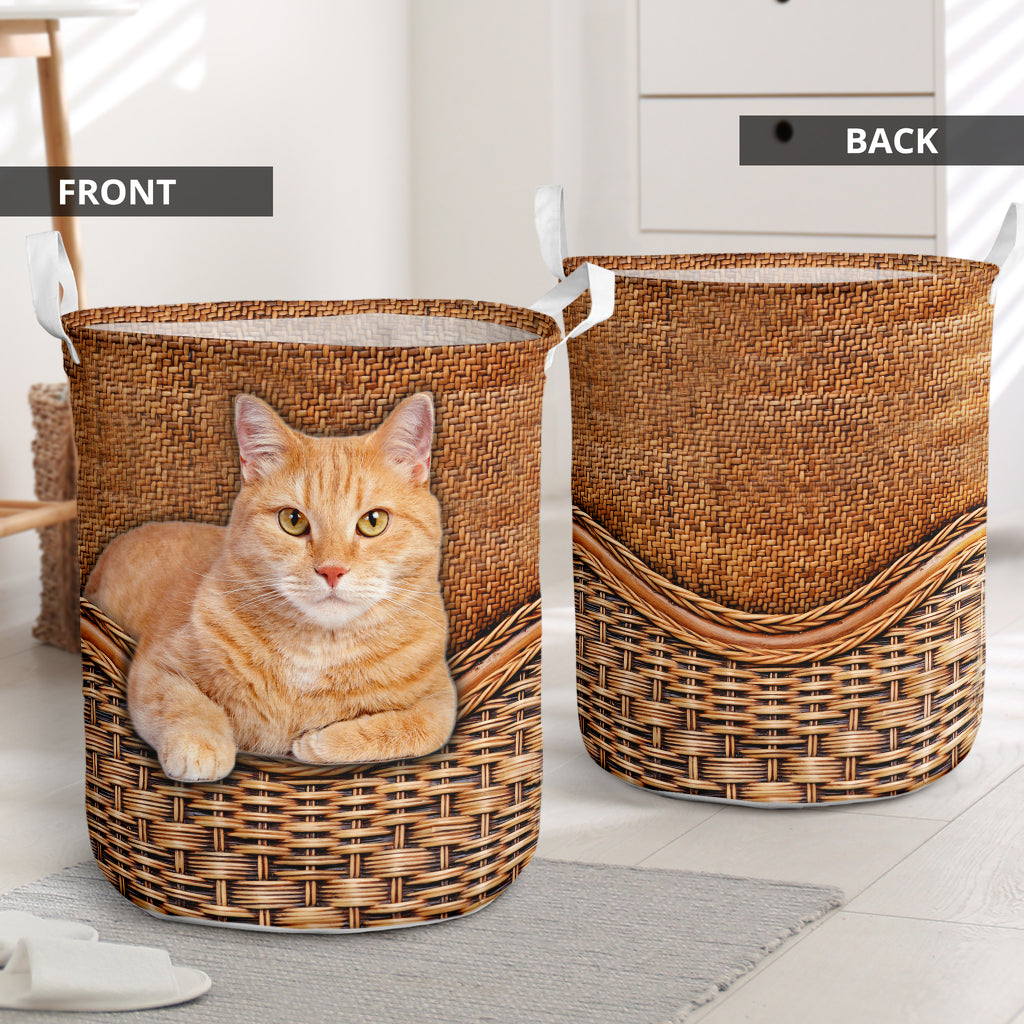 Ginger Cats Rattan Teaxture Basic Style - Laundry Basket - Owls Matrix LTD