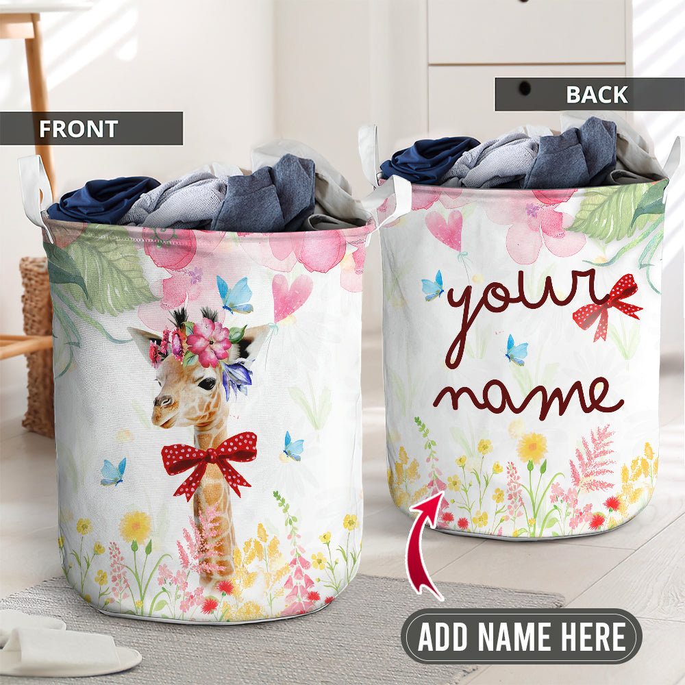 Giraffe wear flower lovely personalized - Laundry basket - LAUB06TNH260222-Owls Matrix