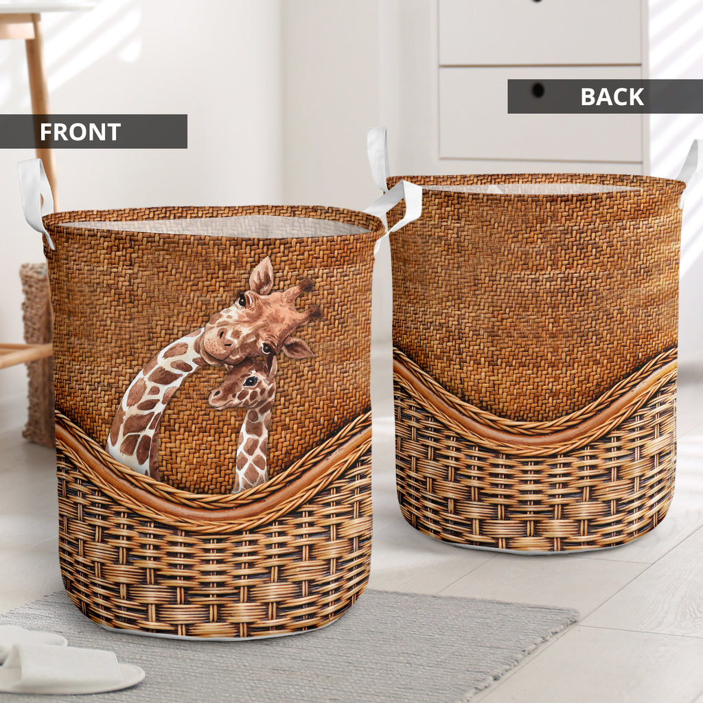 Giraffe Rattan Teaxture So Cute - Laundry Basket - Owls Matrix LTD