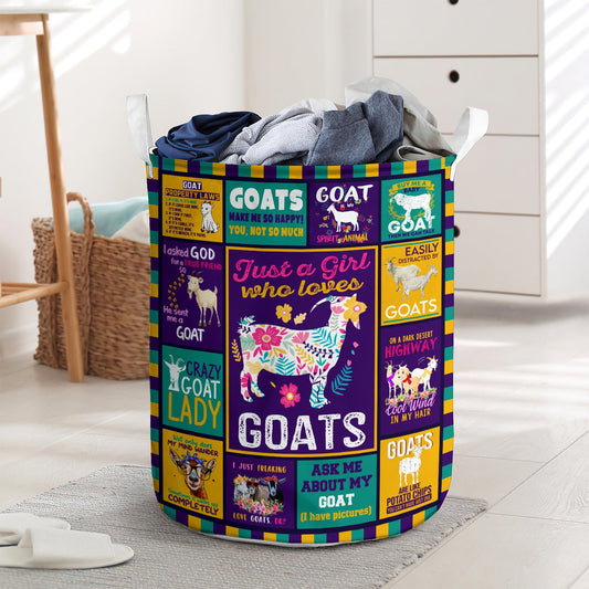 Colorful goat lover flower - Laundry basket - LAUB03LIN250222 - Owls Matrix LTD