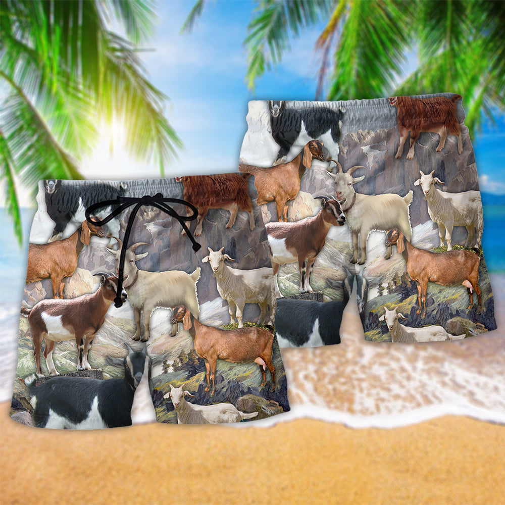 Mountain Goat Classic Nature Art – Beach Short