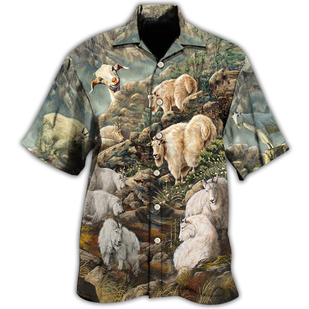 Goat Mountain Cool Outdoor Style – Hawaiian Shirt