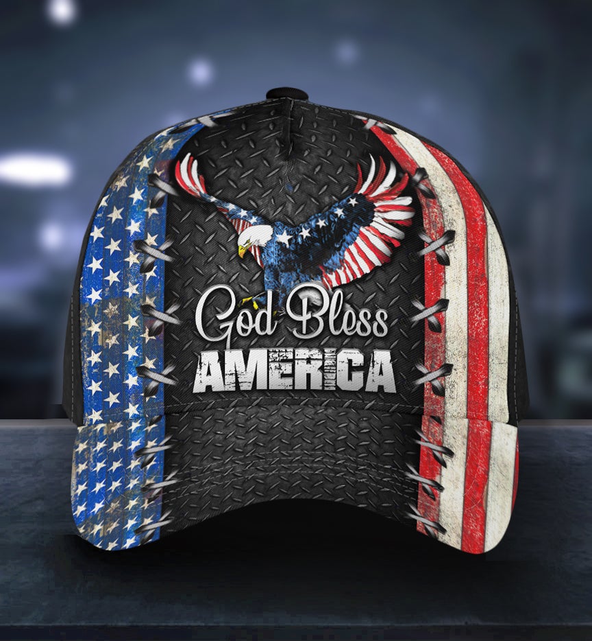 God Bless America Personalized Name – Classic Cap