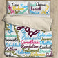 Blue Holy Bible Books Beige Bedding Cover For Faith Bedroom Decor