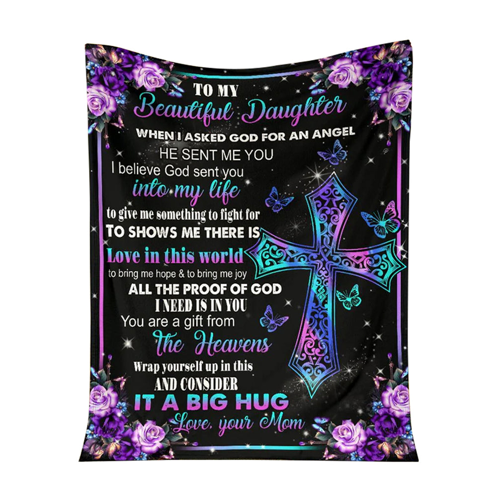 God I Asked God For A Best Friend Christian 50 x 60 Inch Flannel Blanket For Cozy Bedroom And Sofa Decor