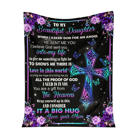 God I Asked God For A Best Friend Christian 50 x 60 Inch Flannel Blanket For Cozy Bedroom And Sofa Decor