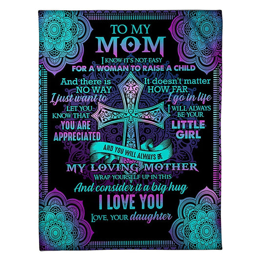 God I Love You With All My Heart Mother 50 x 60 Inch Flannel Blanket For Cozy Bedroom And Sofa Decor