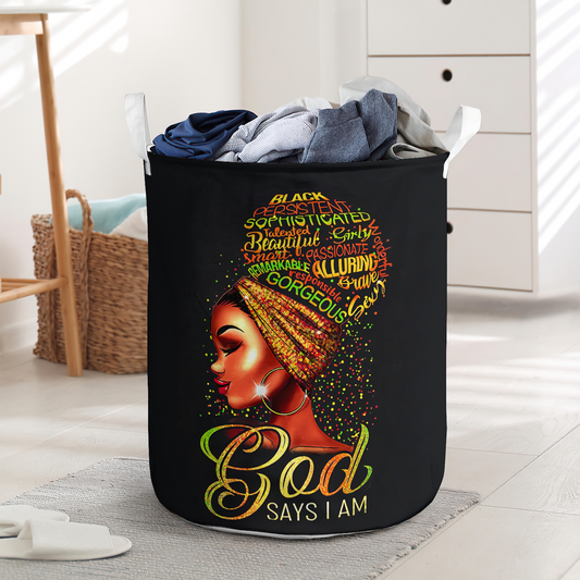Black woman God says I am 2 - Laundry basket - LAUB10NGC260222-Owls Matrix