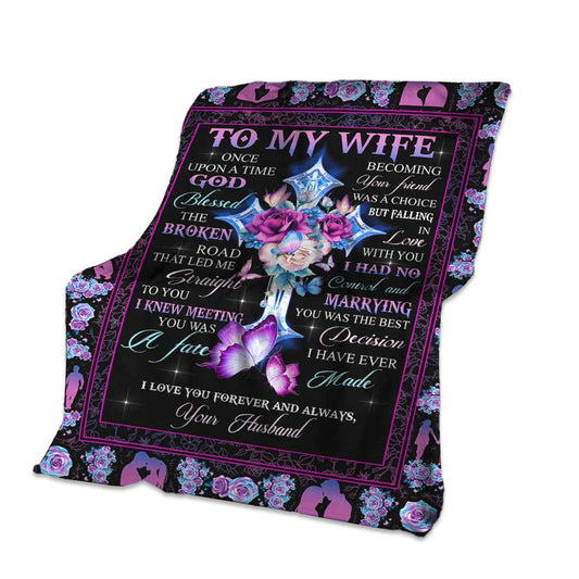 God To My Wife I Knew 50 x 60 Inch Flannel Blanket For Cozy Bedroom And Sofa Decor