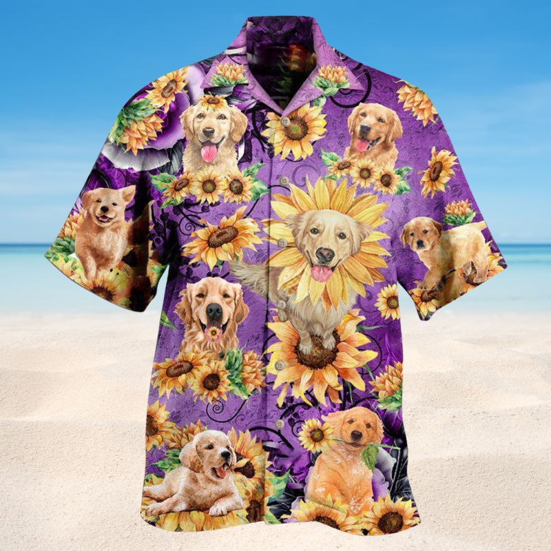 Golden Retriever Be A Sunflower Edition – Hawaiian Shirt