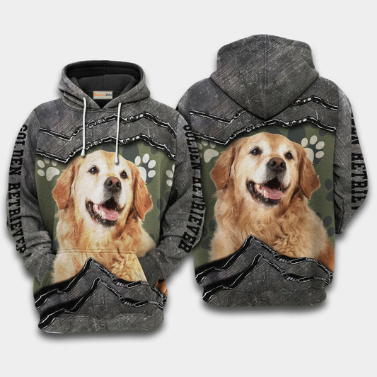 Golden Retriever My Friend Art – 3D Hoodie