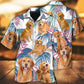 Golden Retriever Tropical Leaf Style – Hawaiian Shirt
