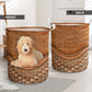 Goldendoodle Dog Rattan Teaxture - Laundry Basket - Owls Matrix LTD
