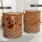 Golden Retriever Red Rattan Teaxture - Laundry Basket - Owls Matrix LTD