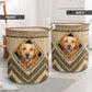 Golden Retriever Wickerwork Hole - Laundry Basket - Owls Matrix LTD