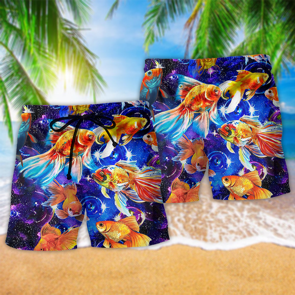Goldfish Galaxy Cosmic Color Art – Beach Short