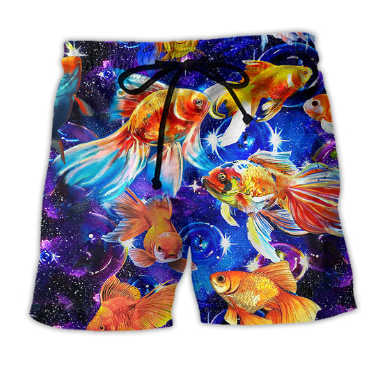 Goldfish Galaxy Cosmic Color Art – Beach Short