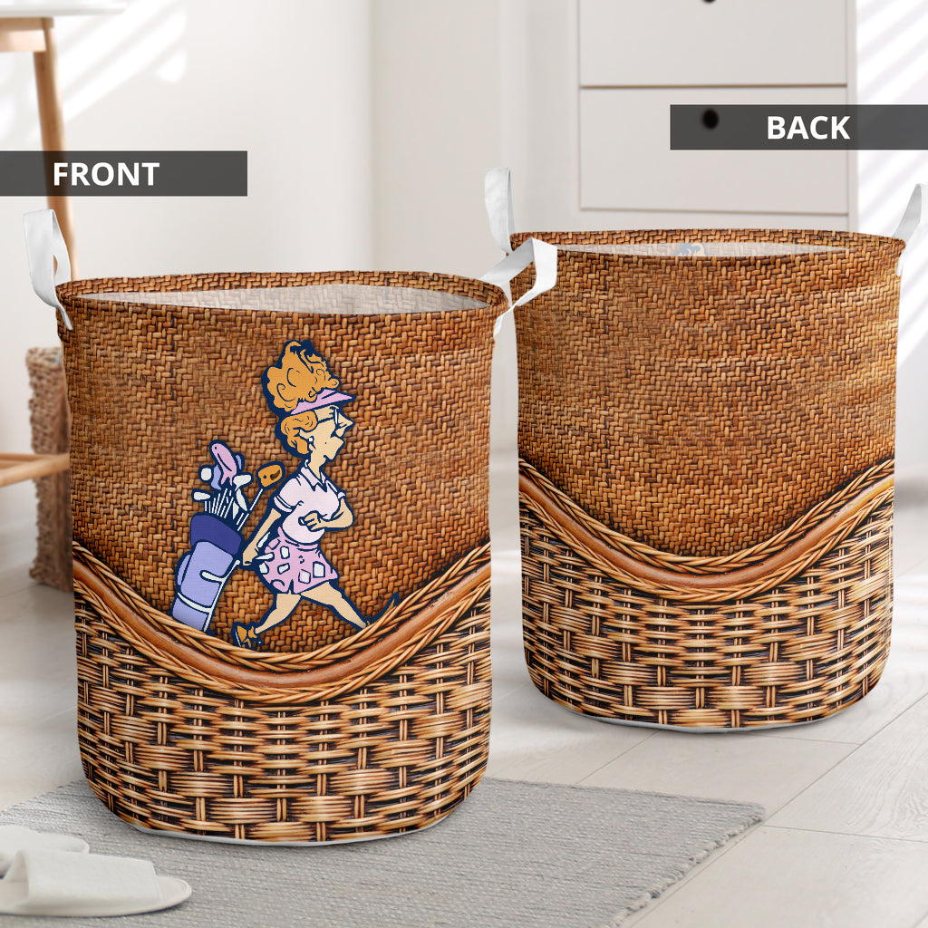 Golf Grandma Rattan Teaxture - Laundry Basket - Owls Matrix LTD