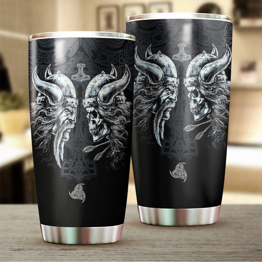 Viking Man Skull 20 Oz Tumbler For Hot Cold Drinks And Travel