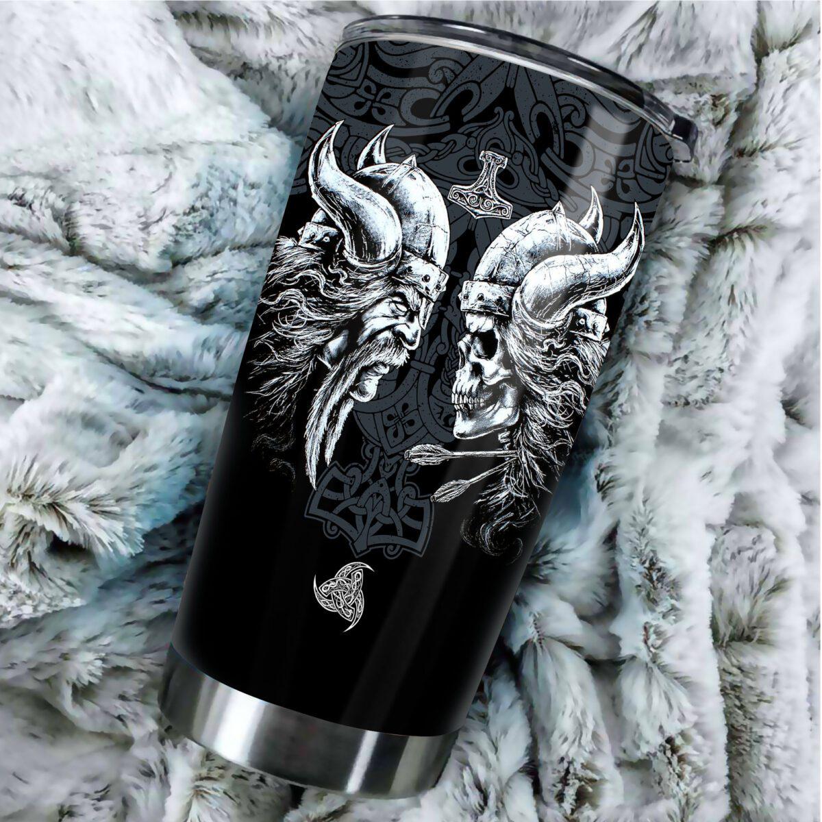Viking Man Skull 20 Oz Tumbler For Hot Cold Drinks And Travel