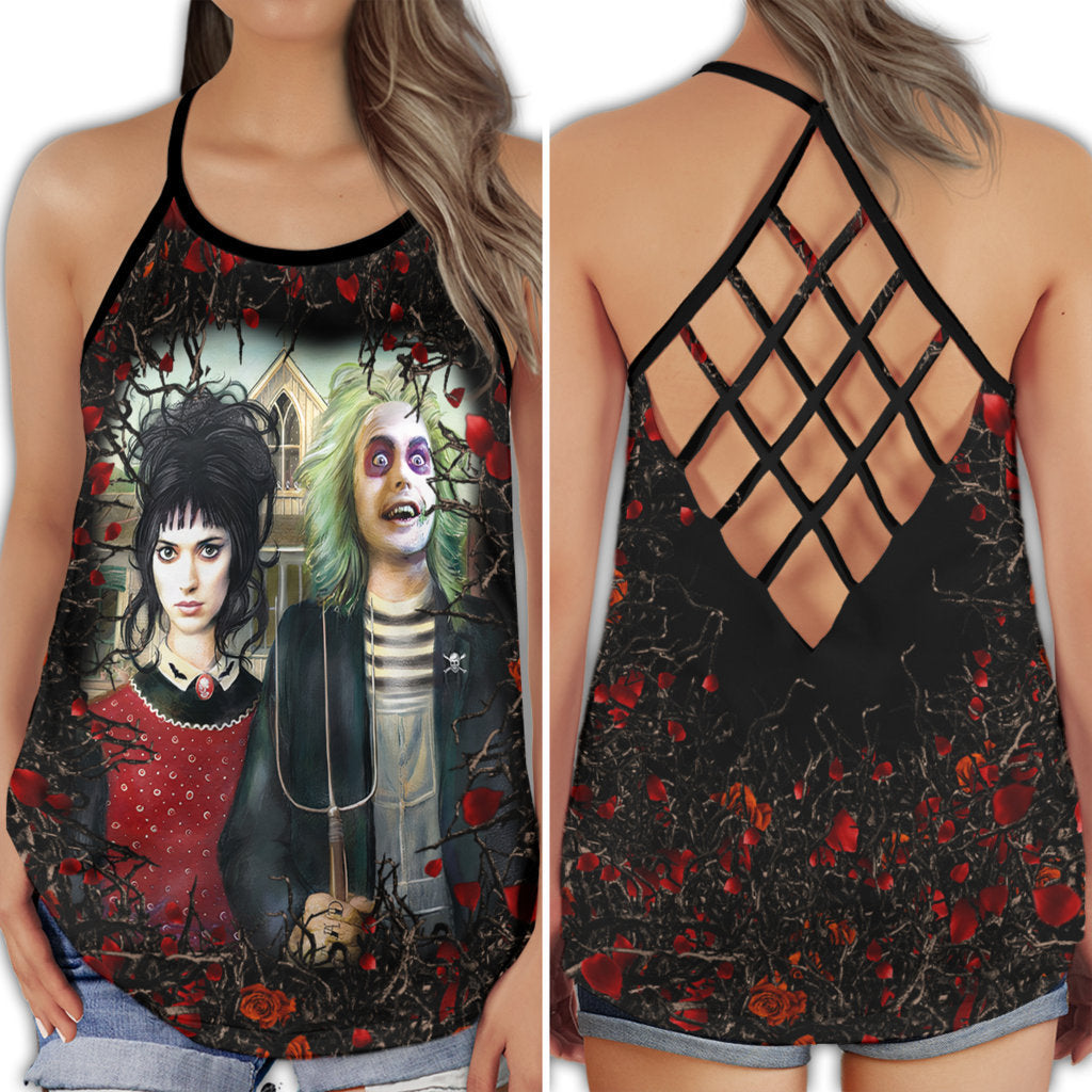 Gothic Skull Couple Dark Romance - Hollow Tank Top