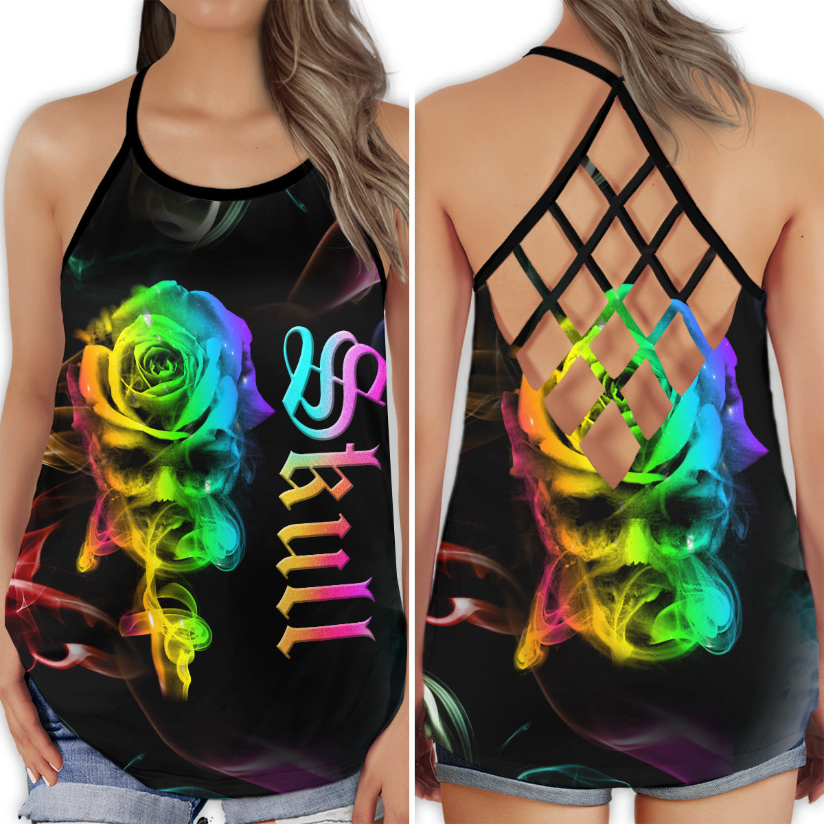 Gothic Skull Rose Collection – Hollow Tank Top